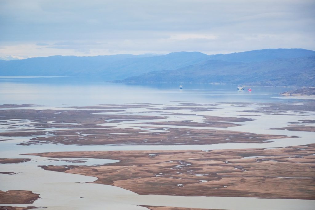 View of the river delta and the start of the Kangerlussuaq fjord