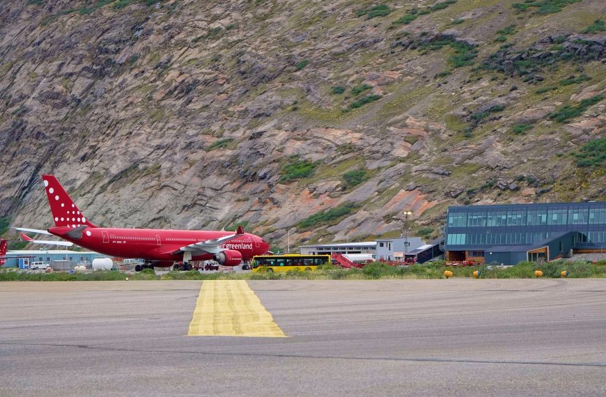 Air Greenland jet at Kangerlussuaq airport